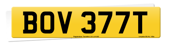 Registration number BOV 377T